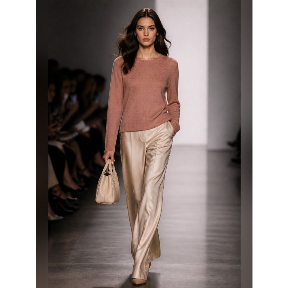 RED Valentino Dusty Rose Knit Top with Lace Trim